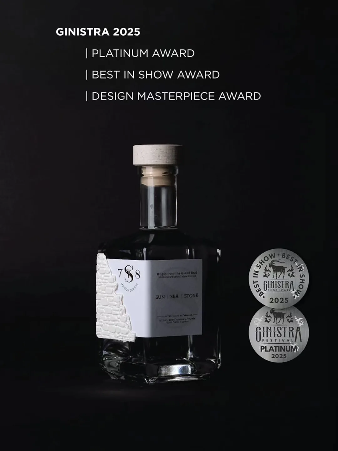 Boca S778 s medaljama GinIstre 2025.: Platinum i Best in Show